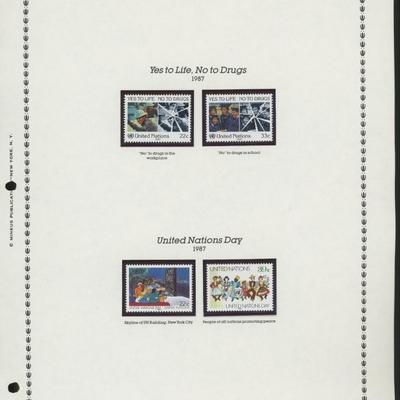 United Nations New York Stamps 1987