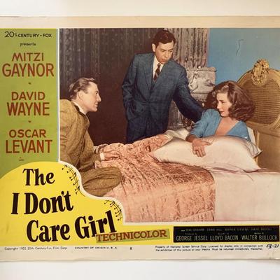 The I Don't Care Girl original 1953 vintage lobby card