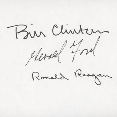 3 Presidents signature cut. GFA Authenticated