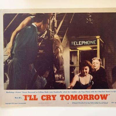 I'll Cry Tomorrow 
original 1955 vintage lobby card
