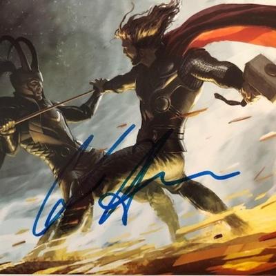Chris Hemsworth signed Thor postcard 