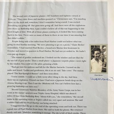 WWII Claire Becker Signed Magazine Page