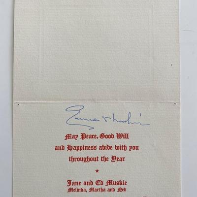 Secretary of State Ed Muskie signed card 
