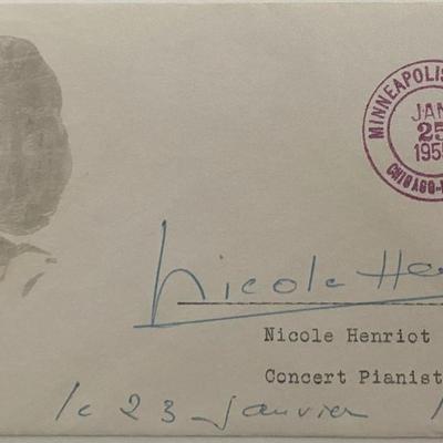 Concert Pianist Nicole Henriot signed 1955 cover