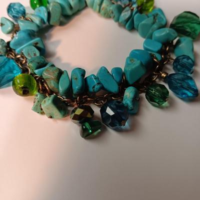 TURQUOISE WITH GLASS BEADS BRACELET