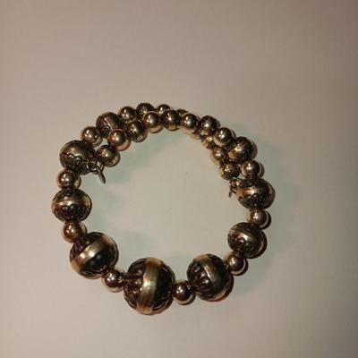 CAROLYN POLLACK STERLING SILVER BEADED BRACELET