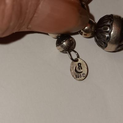 CAROLYN POLLACK STERLING SILVER BEADED BRACELET