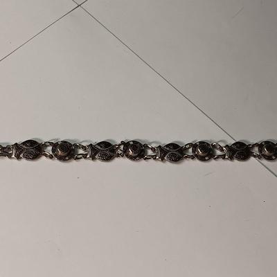 2 BRACELETS (1 MARKED SPAIN) AND 3 PAIRS OF PIERCED EARRINGS