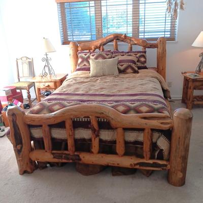 GORGEOUS! 1 OF A KIND! QUEEN SIZE PINE LOG BED
