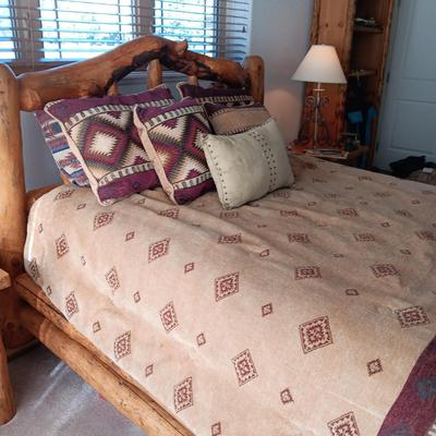 GORGEOUS! 1 OF A KIND! QUEEN SIZE PINE LOG BED