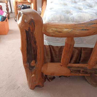 GORGEOUS! 1 OF A KIND! QUEEN SIZE PINE LOG BED