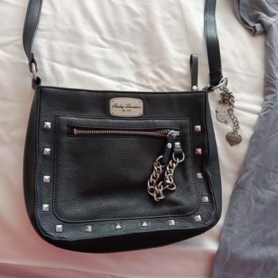 HARLEY DAVIDSON LEATHER PURSE AND LADIES LARGE SHIRT