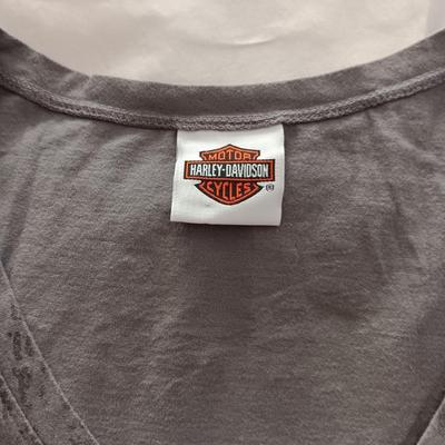 HARLEY DAVIDSON LEATHER PURSE AND LADIES LARGE SHIRT