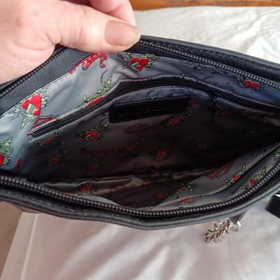HARLEY DAVIDSON LEATHER PURSE AND LADIES LARGE SHIRT
