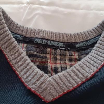 MEN'S HARLEY DAVIDSON SHIRT (XL) AND SWEATER (L)