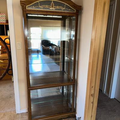 DOUBLE CURIO TEMPEST OAK CABINET