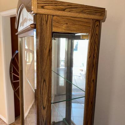 DOUBLE CURIO TEMPEST OAK CABINET