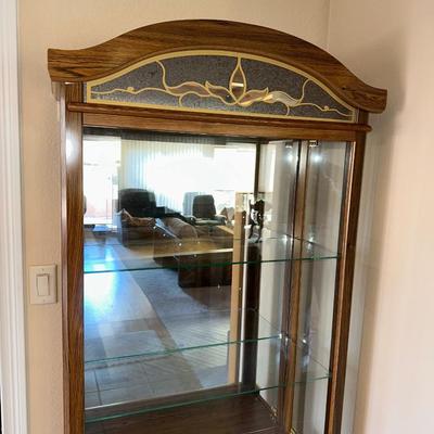 DOUBLE CURIO TEMPEST OAK CABINET