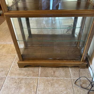 DOUBLE CURIO TEMPEST OAK CABINET