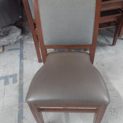 Set of Four Commercial Grade Wood Framed Cushioned Seat and Back Dining Chairs Choice A