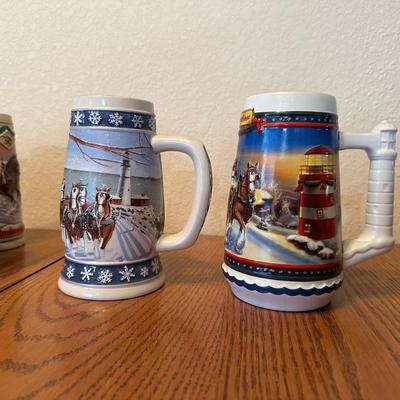 VARIOUS BUDWEISER STEINS