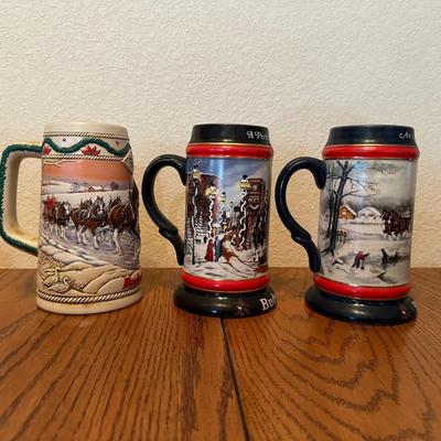 VARIOUS BUDWEISER STEINS