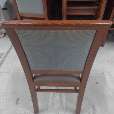 Set of Six Commercial Grade Wood Framed Cushioned Seat and Back Dining Chairs Choice C