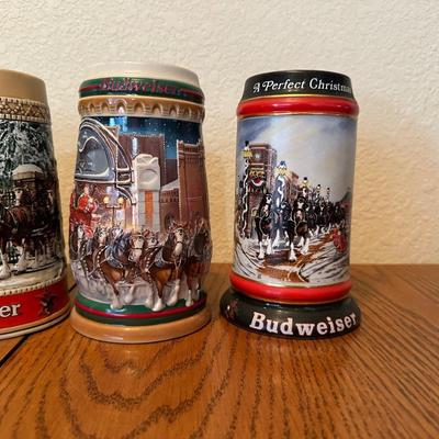 ASSORTMENT OF BUDWEISER STEINS