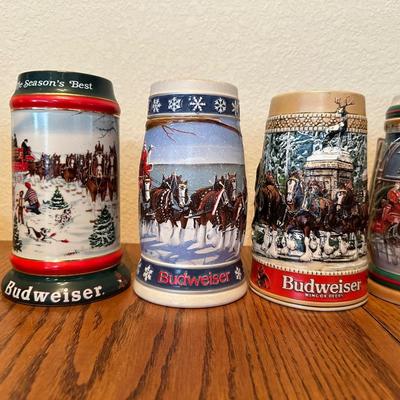 ASSORTMENT OF BUDWEISER STEINS