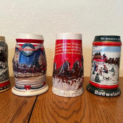 VARIETY OF BUDWEISER STEINS