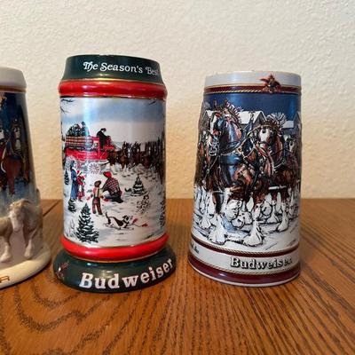 ASSORTMENT OF BUDWEISER STEINS