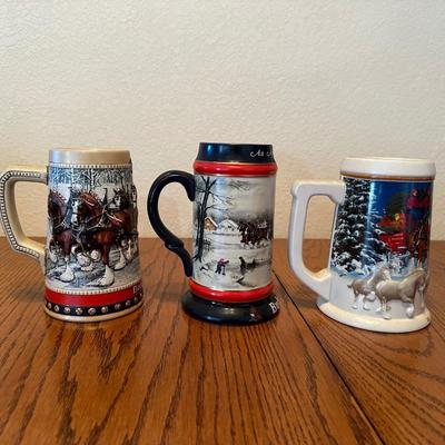 ASSORTMENT OF BUDWEISER STEINS