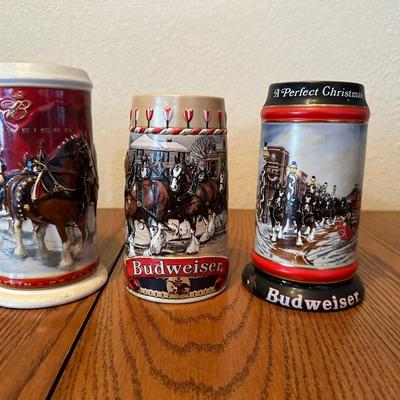 VARIETY OF BUDWEISER STEINS