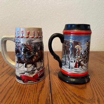 VARIETY OF BUDWEISER STEINS