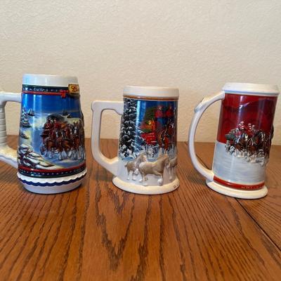 VARIETY OF BUDWEISER STEINS