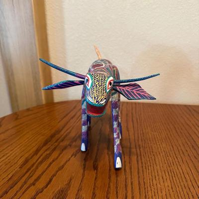 COLORFUL HAND PAINTED AND SIGNED - ALEBRIJE WOOD CARVING