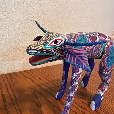 COLORFUL HAND PAINTED AND SIGNED - ALEBRIJE WOOD CARVING