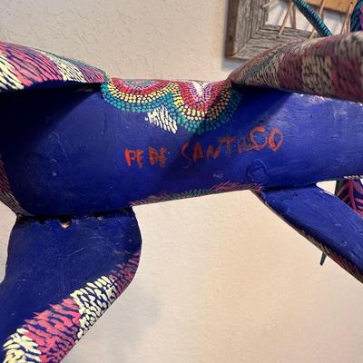 COLORFUL HAND PAINTED AND SIGNED - ALEBRIJE WOOD CARVING