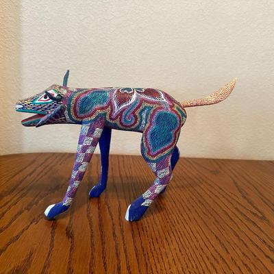 COLORFUL HAND PAINTED AND SIGNED - ALEBRIJE WOOD CARVING