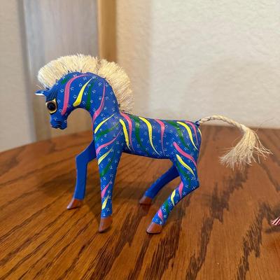ALEBRIJE HORSE AND ARMADILLO - HAND PAINTED AND WOOD CARVED