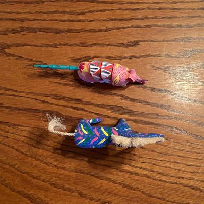 ALEBRIJE HORSE AND ARMADILLO - HAND PAINTED AND WOOD CARVED