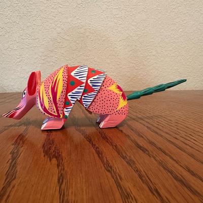ALEBRIJE HORSE AND ARMADILLO - HAND PAINTED AND WOOD CARVED