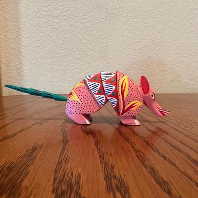 ALEBRIJE HORSE AND ARMADILLO - HAND PAINTED AND WOOD CARVED