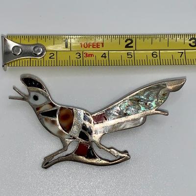 Vintage Native American Zuni Roadrunner Brooch/Pin