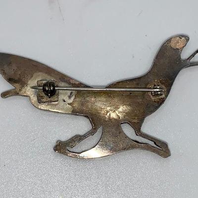 Vintage Native American Zuni Roadrunner Brooch/Pin
