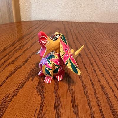 COLORFUL WOOD CARVED ALEBRIJES - HAND PAINTED AND SIGNED