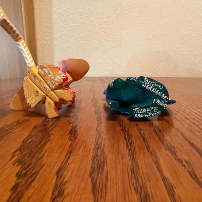 COLORFUL WOOD CARVED ALEBRIJES - HAND PAINTED AND SIGNED