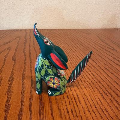 COLORFUL WOOD CARVED ALEBRIJES - HAND PAINTED AND SIGNED