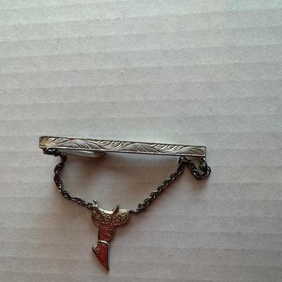 HICKOK STERLING SILVER TIE CLIP WITH SADDLE