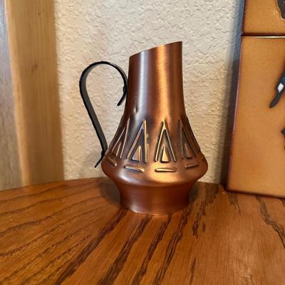 SANTA CRUZ TILEWORKS AND 2 COPPER PITCHERS